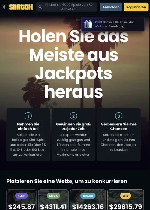 Willkommenspaket im Snatch Casino