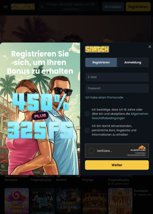 Casino Snatch Registrierung